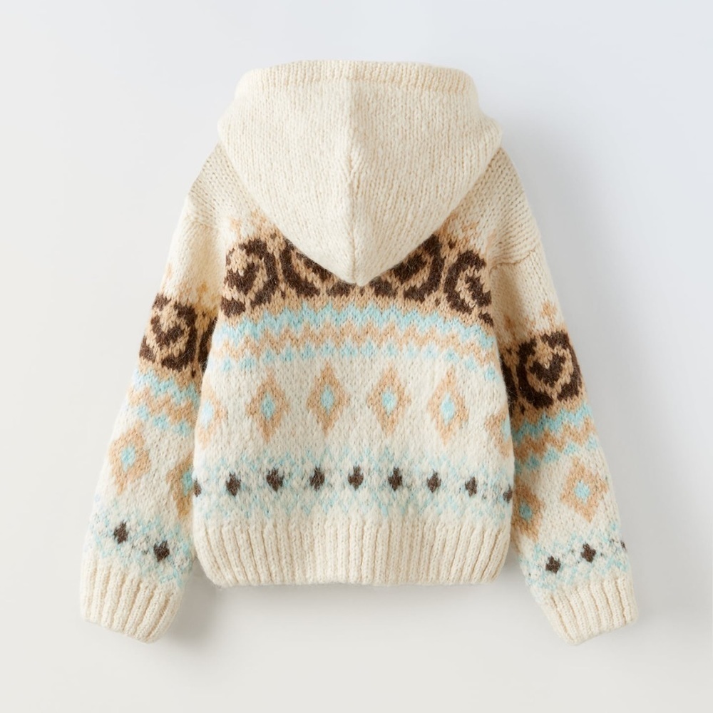 Zara Hooded Jacquard Sweater - Picture 3 of 6
